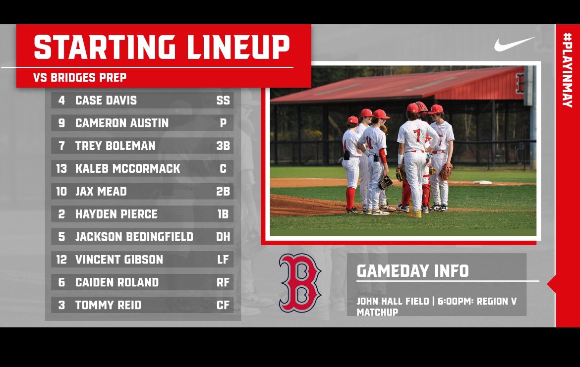 🚨Tonight’s Starting Line UP 🚨

#HorsesBSB #PlayInMay ⚾️🐴