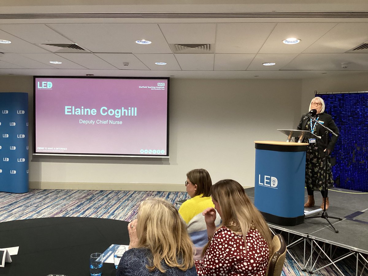 SheffHospLED's tweet photo. Talking about the incredible education journey that todays attendees have all embarked on alongside their job role, Elaine Coghill, Deputy Chief Nurse leads in presenting the next set of awards! π₯π #LEDCD25 https://t.co/8yHSDFhtbb