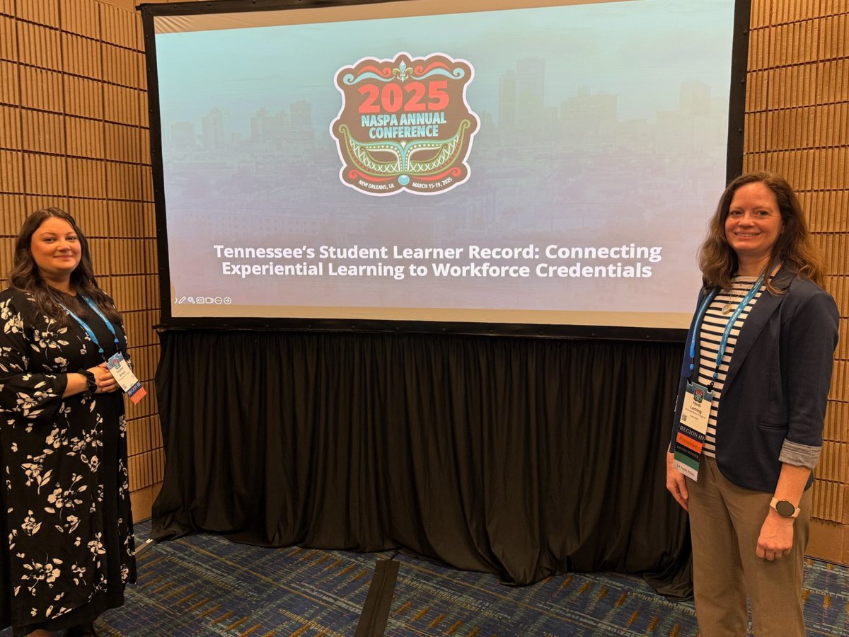 DrLeming's tweet image. This year's NASPA conference has been a busy time for the @CollegeSystemTN Student Success team. We received an Excellence Award for our veteran research and had an engaging session on the launch of the TBR CRED!