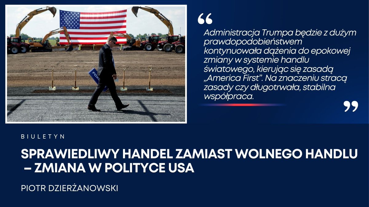 PISM (@pism_poland) on Twitter photo Choć USA korzystają na handlu zagranicznym, to większa ekspozycja na konkurencję z ChRL spowodowała lokalne problemy gospodarcze i społeczne. Nowa administracja będzie dążyć do zmian w systemie handlu światowego. Polecamy nowy biuletyn <a href="/p_dzierzanowski/">Piotr Dzierżanowski</a>. Choć USA korzystają na handlu zagranicznym, to większa ekspozycja na konkurencję z ChRL spowodowała lokalne problemy gospodarcze i społeczne. Nowa administracja będzie dążyć do zmian w systemie handlu światowego. Polecamy nowy biuletyn <a href="/p_dzierzanowski/">Piotr Dzierżanowski</a>.