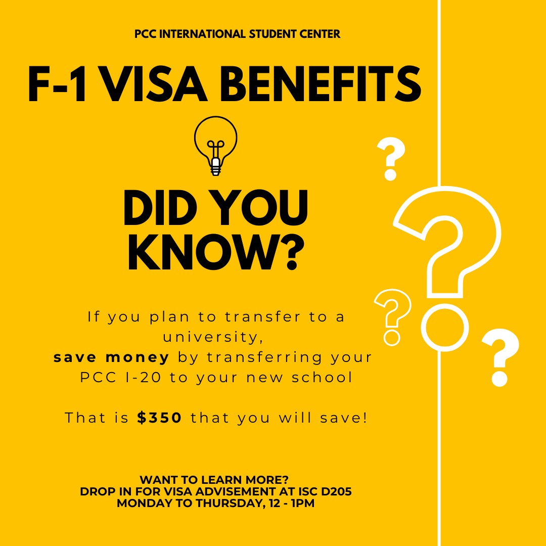 ISCLancer's tweet photo. It's Tuesday Tip Day! F-1 students are receiving their university offer letters for the Fall 2025. Save money by transferring your PCC I-20 to your new university after you finish your Spring or Summer semester at PCC. That way you don't have to pay your I-20/SEVIS fee again! https://t.co/tUb54WNEAf