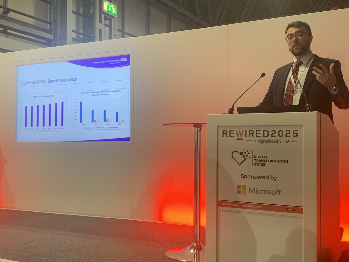 Digital transformation case studies session 
🗣️Graham Holland, Deputy Chief Pharmacist 

Reported medication administration errors greatly reduced.

#Rewired25
<a href="/AlteraHealth/">Altera Digital Health</a>
<a href="/LHCHFT/">LHCH</a>
 
#DigitalHealth #HealthTech #NHS #Healthcare #NHS #DigitalTransformation