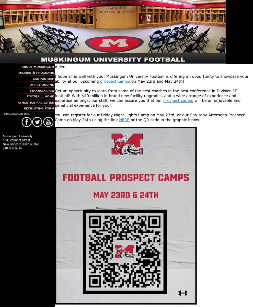 Aiden Alamo (@aiden_alamo) on Twitter photo Thank you <a href="/keegan_linwood/">Keegan Linwood</a> for the camp invite! <a href="/MuskingumFB/">Muskingum Football</a> <a href="/Coach_Hampton_/">Jordan Hampton</a> <a href="/Coach_Hartz_2/">Steve Hartz</a> Thank you <a href="/keegan_linwood/">Keegan Linwood</a> for the camp invite! <a href="/MuskingumFB/">Muskingum Football</a> <a href="/Coach_Hampton_/">Jordan Hampton</a> <a href="/Coach_Hartz_2/">Steve Hartz</a>