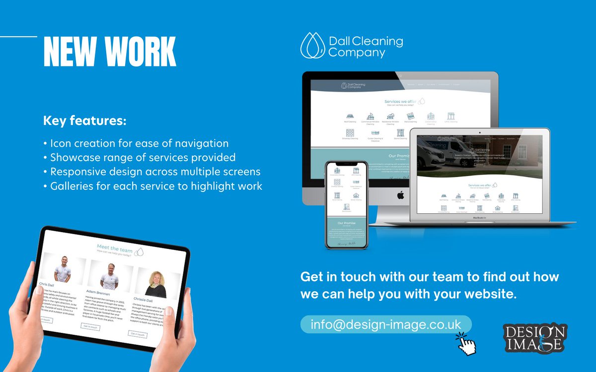 DesignImageLtd's tweet image. Showcasing our latest website for Dall Cleaning Company.  ow.ly/FXo250VjWtg

If your website needs a refresh, get in touch today with our experience friendly team - we&apos;re always happy to help!

#websitedesign #design #fareham #hampshire #websites #creative #designimage