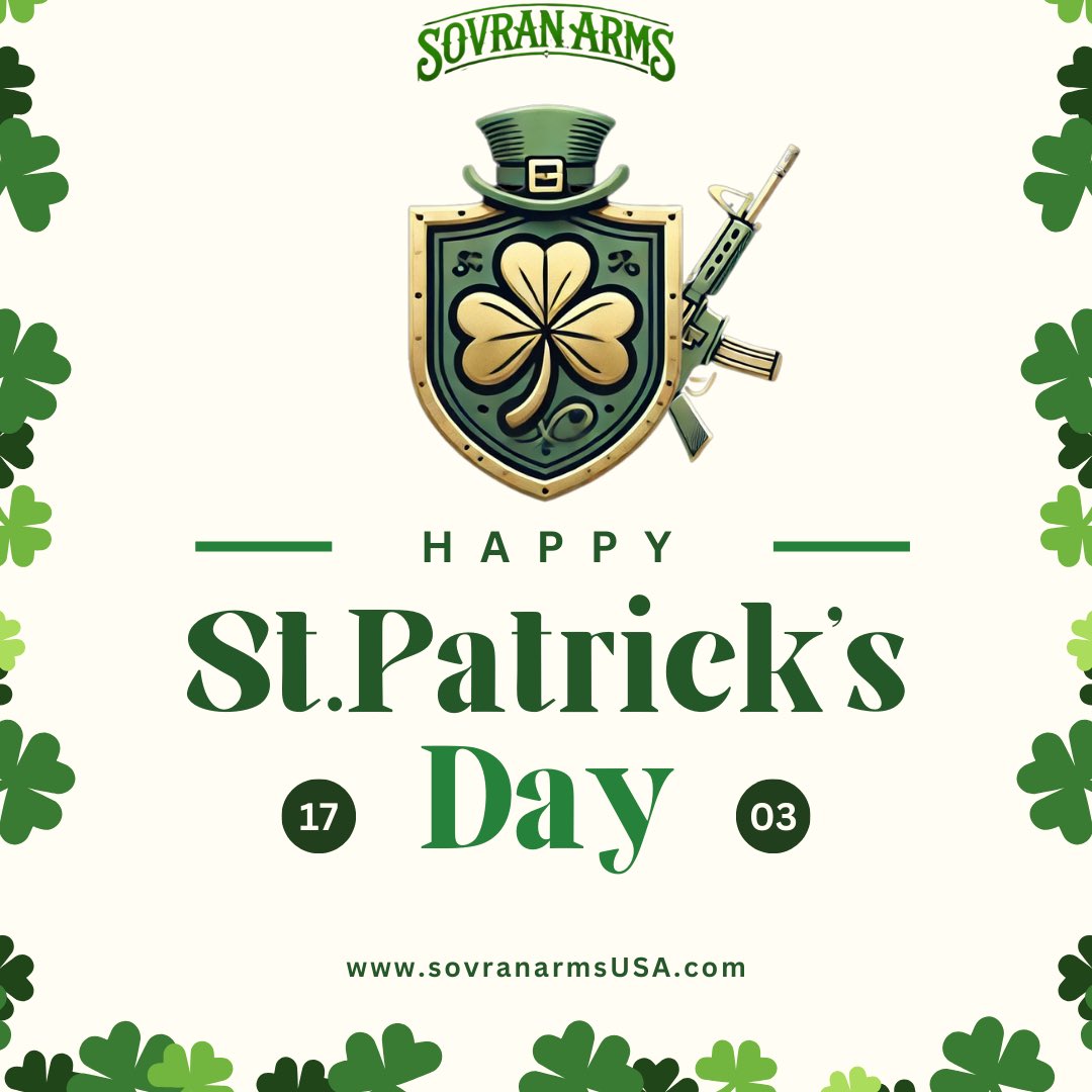 sovranarms's tweet photo. Happy Saint Patrick’s Day! ☘️
Celebrating heritage, strength, and good fortune today. May luck and prosperity be with you!
#SaintPatricksDay #SovranArms https://t.co/oqd4XbfuY9