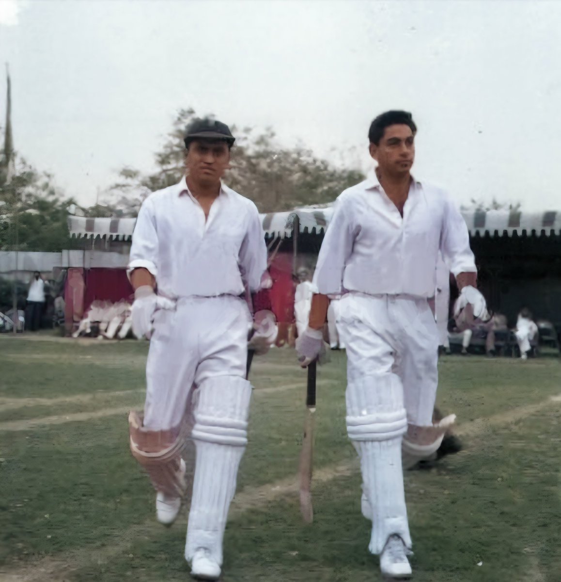 Dilip Sardesai and Farokh Engineer, Ranji Trophy final, Bombay vs Rajasthan, Maharaja College Ground, Jaipur, March 1963. <a href="/sardesairajdeep/">Rajdeep Sardesai</a>