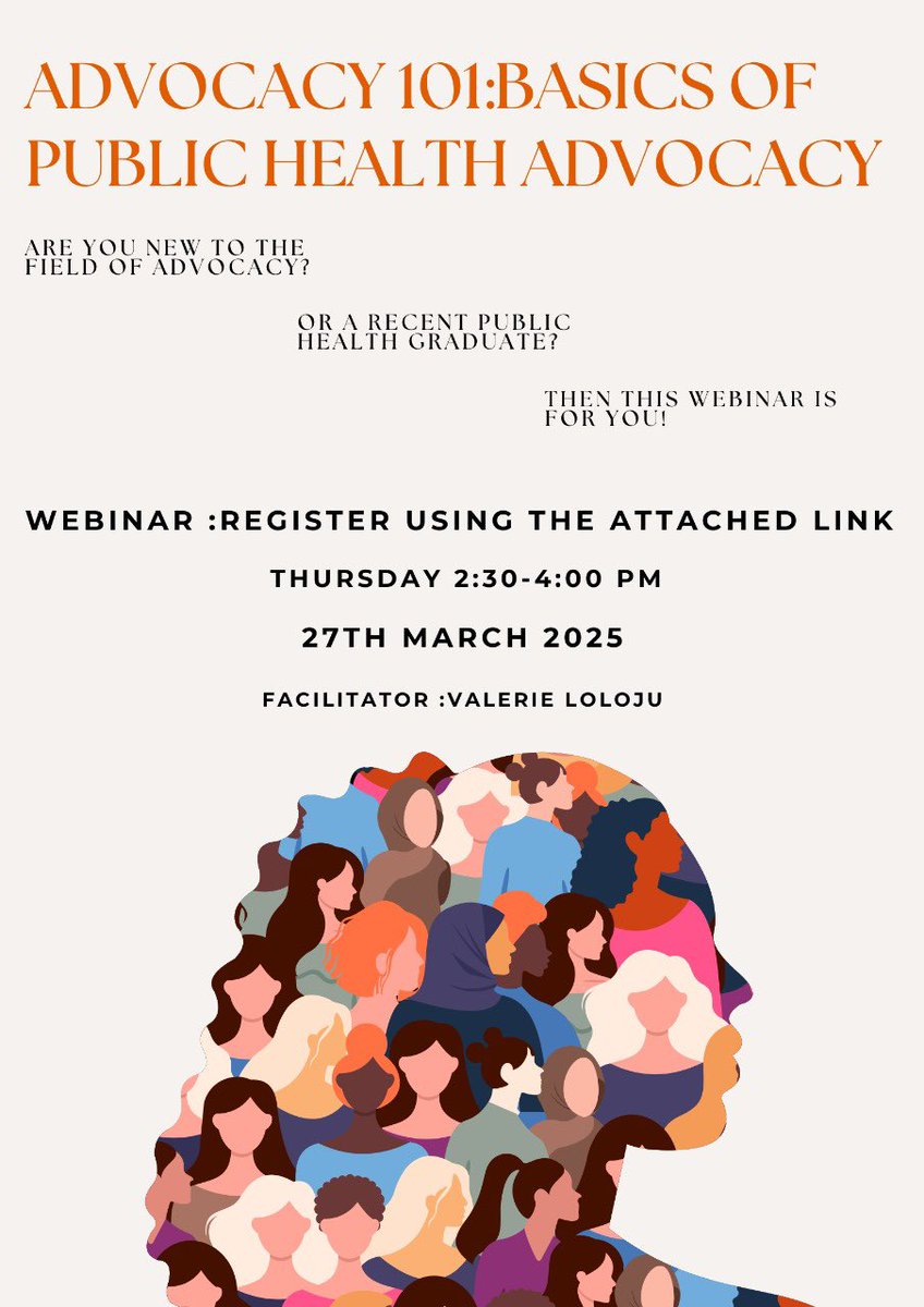 Valerie loloju (@lolojuval) on Twitter photo Exciting Announcement!
I recently attended a powerful workshop by <a href="/nighealthwatch/">Nigeria Health Watch</a> on Effective Public Health Advocacy. Now, I'm sharing the knowledge!
Join me for a FREE webinar: “The Basics of Public Health Advocacy”
Link: forms.gle/tR3eZziAd7Hdgn… Exciting Announcement!
I recently attended a powerful workshop by <a href="/nighealthwatch/">Nigeria Health Watch</a> on Effective Public Health Advocacy. Now, I'm sharing the knowledge!
Join me for a FREE webinar: “The Basics of Public Health Advocacy”
Link: forms.gle/tR3eZziAd7Hdgn…