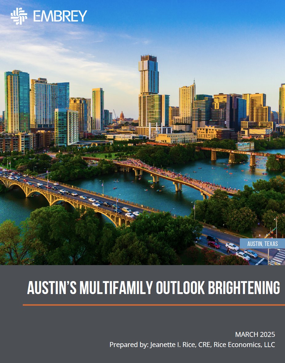 The stage is set for a substantial rebound in Austin’s multifamily development and investment markets. Dive deeper into the city's evolving landscape in the latest white paper from Jeanette Rice, “Austin’s Multifamily Outlook Brightening.”
Link: bit.ly/4iACp4Q