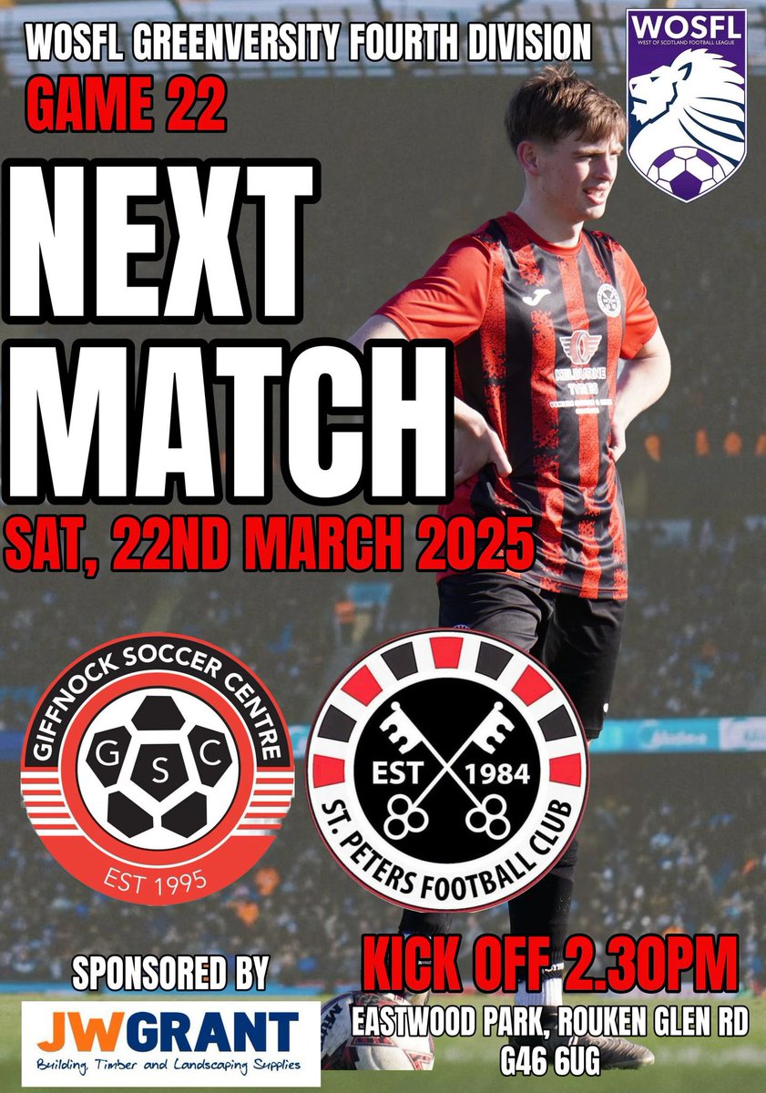 This Saturday sees us on our travels to face some familiar faces and a rejuvenated <a href="/GiffnockWOSFL/">Giffnock SC WOSFL</a>, kick off is later than usual this week with the game kicking off at 14:30.