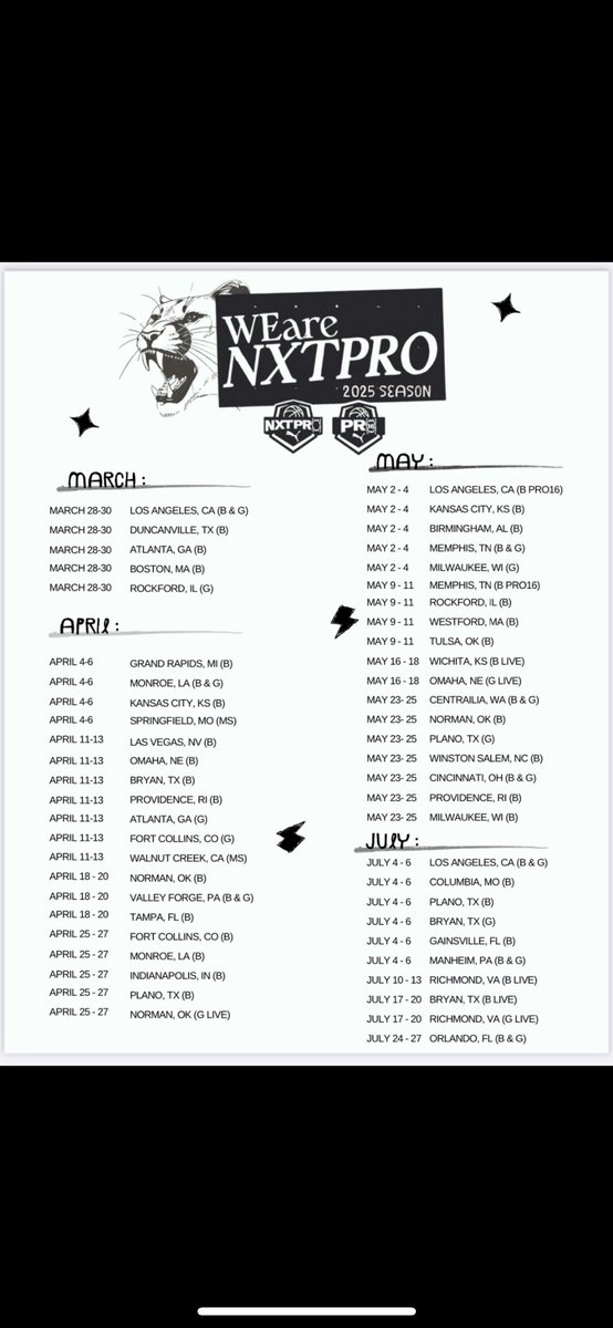 College Coaches!!

The NXTPRO/PRO16 Season starts in 10 days and we want you at our events 

Entry for coaches at non-live period events is free with an RSVP

Be sure to check out these dates and mark your calendars