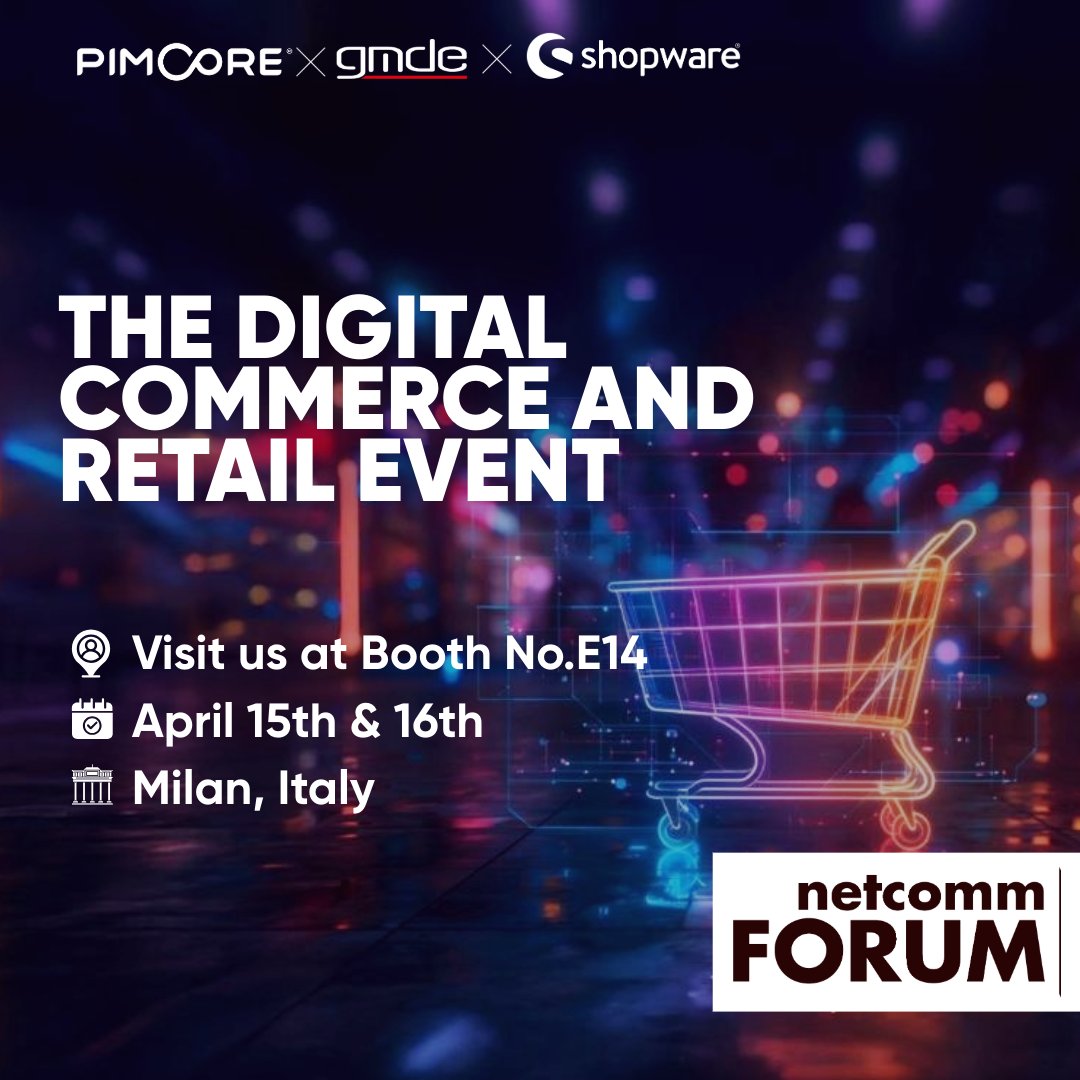 #GMDE al #NetcommForum 2025! 
Parleremo di dati, omnicanalità e soluzioni innovative. 
Ti aspettiamo allo stand E14 insieme a <a href="/pimcore/">Pimcore</a>  e <a href="/shopware/">Shopware</a> !  
Scopri di più 👉 gmde.it/short/net25 
#Ecommerce #CustomerExperience #DataDriven