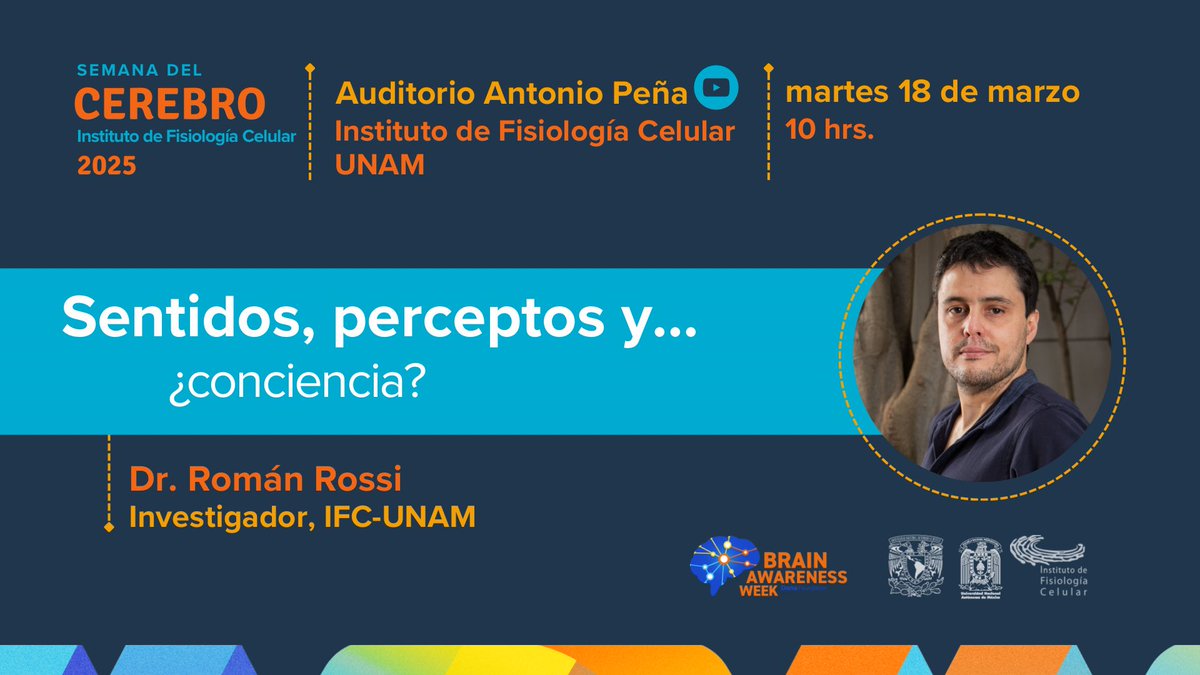 IFC_UNAM's tweet photo. Continuamos con nuestras actividades en el marco de la #Semanadelcerebro2025
¡No te pierdas la charla del Dr. Román! Aún tienes tiempo para asistir de manera presencial en nuestro auditorio Antonio Peña, o bien, unirte a la transmisión por nuestro canal: https://t.co/39c0iDBBYG https://t.co/jOXzcqur3g