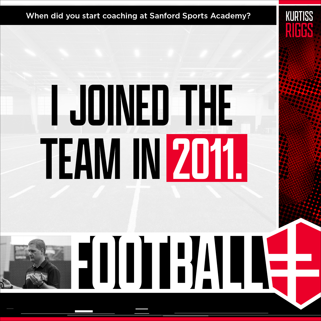 sanford_fb's tweet photo. With over 25 years of experience coaching for the Roosevelt High School Rough Riders, the University of Sioux Falls Cougars and the Sioux Falls Storm, we are lucky to have him teaching the next generation of stars at Sanford Sports Academy Football.

Learn more about Coach Riggs! https://t.co/dA97QjTwre