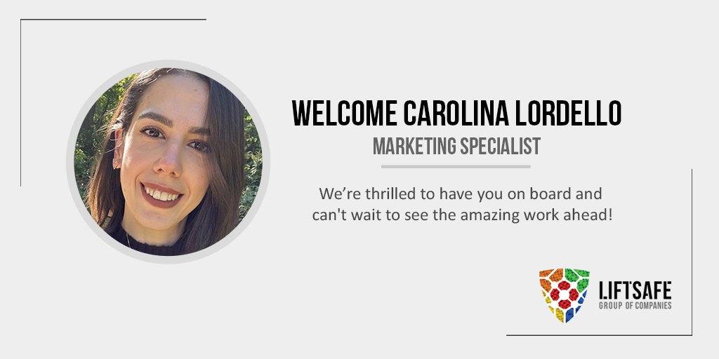 LiftsafeGroup's tweet photo. We’re thrilled to announce that Carolina Lordello is joining Liftsafe Group as our Digital Marketing Specialist. With a Master’s Degree in Digital Marketing, she has extensive experience in social media management, content creation, and digital campaigns. https://t.co/e1UXm9DPec