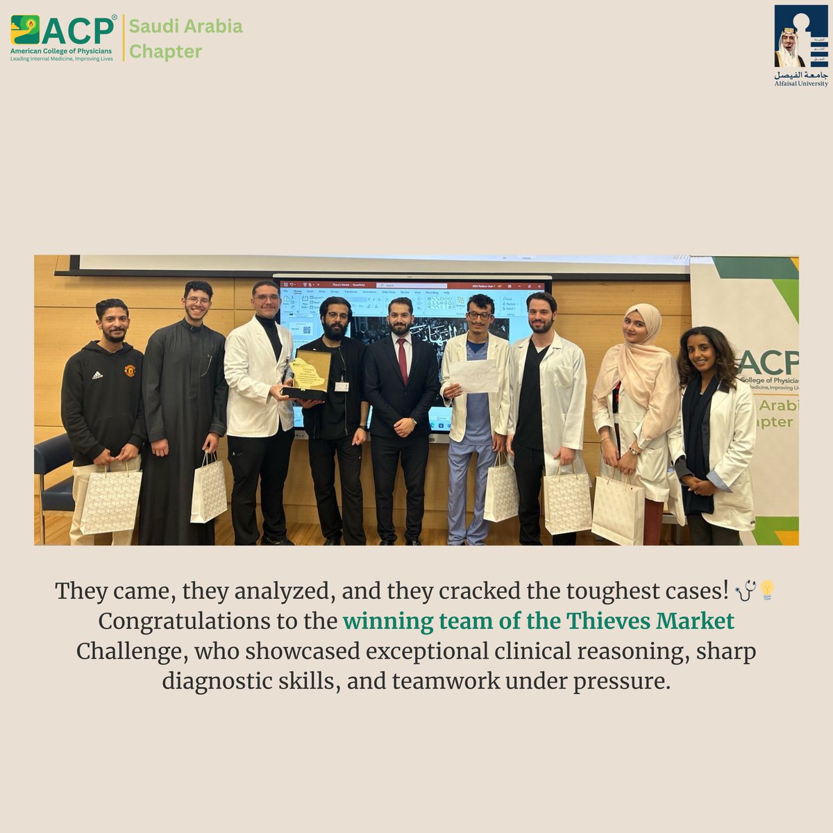 They analyzed, they diagnosed, and they solved the toughest cases! Congratulations to the winning team of the Thieves Market Challenge for showcasing outstanding clinical reasoning and teamwork under pressure!
