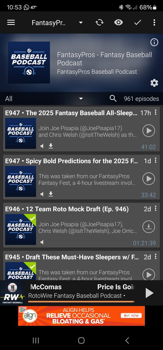BLoSuperStar's tweet photo. @sporer See you can only see the title of your episode. But on fantasy pros you can clearly see what the episode is about. https://t.co/8iIVqkphmI