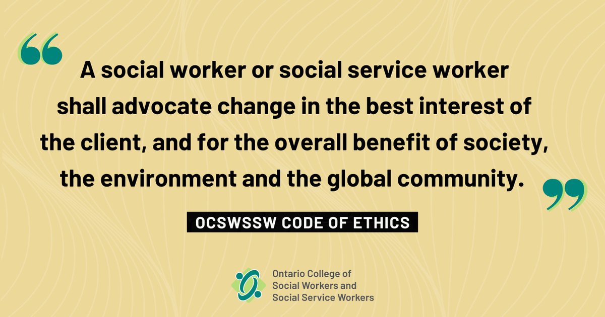 OCSWSSW's tweet photo. Happy World Social Work Day! Share if you agree ⬇️
A social worker or social service worker shall advocate change in the best interest of the client, and for the overall benefit of society, the environment and the global community. #WSWD2025 #SocialWork #SocialServiceWork https://t.co/QhUwOpQdiA