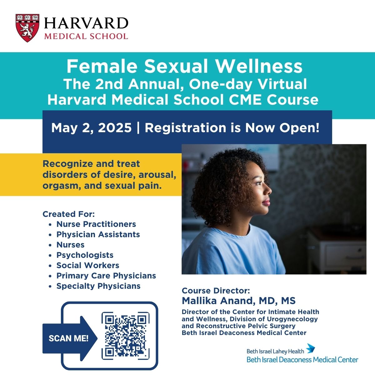 BIDMC Obstetrics and Gynecology (@bidmc_obgyn) on Twitter photo This #WomensHistoryMonth, we recognize the importance of advancing women's health. Join us for the <a href="/harvardmed/">Harvard Medical School</a> CME course, led by <a href="/DrMallikaAnand/">Dr. Mallika Anand</a>.
Register here: bit.ly/4hXN4Xe
#WomensHealth <a href="/BIDMChealth/">BIDMC</a> This #WomensHistoryMonth, we recognize the importance of advancing women's health. Join us for the <a href="/harvardmed/">Harvard Medical School</a> CME course, led by <a href="/DrMallikaAnand/">Dr. Mallika Anand</a>.
Register here: bit.ly/4hXN4Xe
#WomensHealth <a href="/BIDMChealth/">BIDMC</a>
