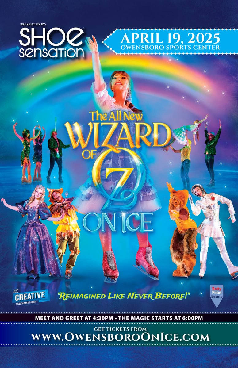 Owensboro Sportscenter (@oborosportctr) on Twitter photo π¦βΈοΈ Just about a month away! Wizard of Oz On Ice is coming to the <a href="/OboroSportCtr/">Owensboro Sportscenter</a> on Saturday, April 19 at 6PM!
π Donβt miss your chance to experience this production thatβs enchanting for both the young and the young at heart!
β¨ Tickets & Info at OwensboroTickets.com π¦βΈοΈ Just about a month away! Wizard of Oz On Ice is coming to the <a href="/OboroSportCtr/">Owensboro Sportscenter</a> on Saturday, April 19 at 6PM!
π Donβt miss your chance to experience this production thatβs enchanting for both the young and the young at heart!
β¨ Tickets & Info at OwensboroTickets.com