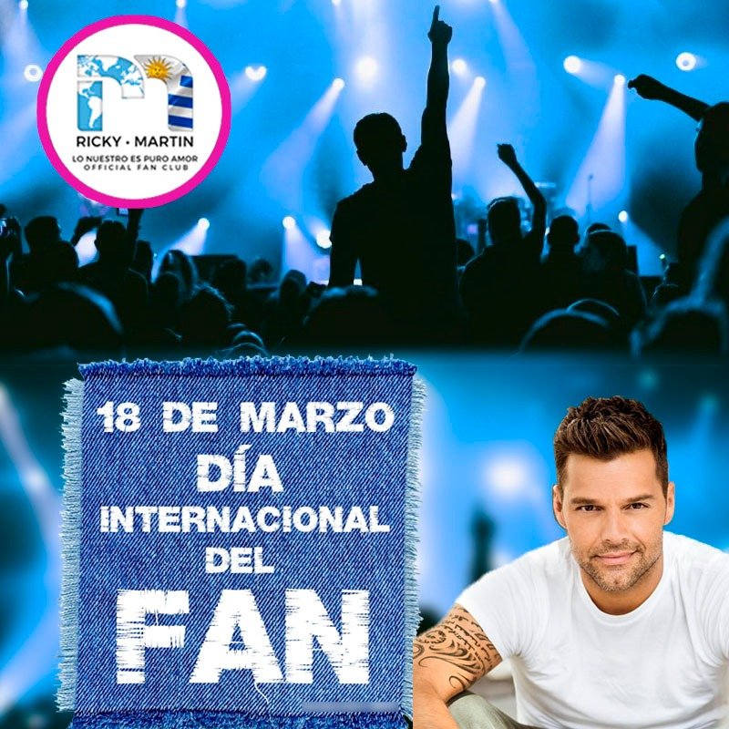 Hoy es el Día Internacional del Fan !  Con muchísimo cariño a nuestro querido 
<a href="/ricky_martin/">Ricky Martin</a>
 un beso enorme y por supuesto a todos quienes integramos 
<a href="/LoNuestroFCURU/">Lo Nuestro FC URU</a>
  🥰  

 <a href="/RMwebteam/">Ricky Martin WebTeam</a> 
 
<a href="/inpulsemedia/">Inpulse Media</a>
 
<a href="/lonuestrofco/">Lo Nuestro Es Puro Amor FCO de Ricky Martin</a>
  
<a href="/SonyMusicUru/">Sony Music Uruguay</a>
  
<a href="/SonyMusicArg/">Sony Music Argentina</a>
  
<a href="/SonyMusicLatin/">sonymusiclatin</a>