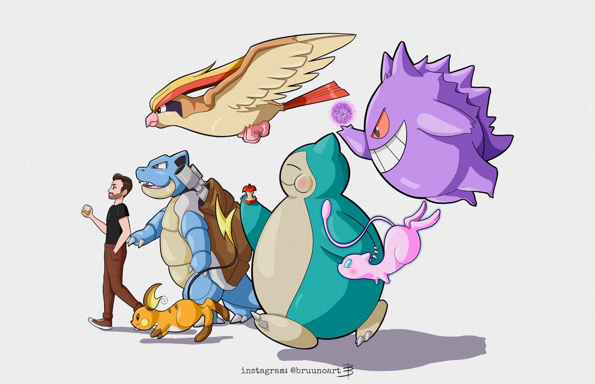 bruunoart's tweet photo. Just finished Kanto!!
Gengar and Mew are the final members of my first gen team!
Now let’s go to Johto! 
And soon I’ll share the video process.
#pokemon #fanart https://t.co/DppPULkR4H