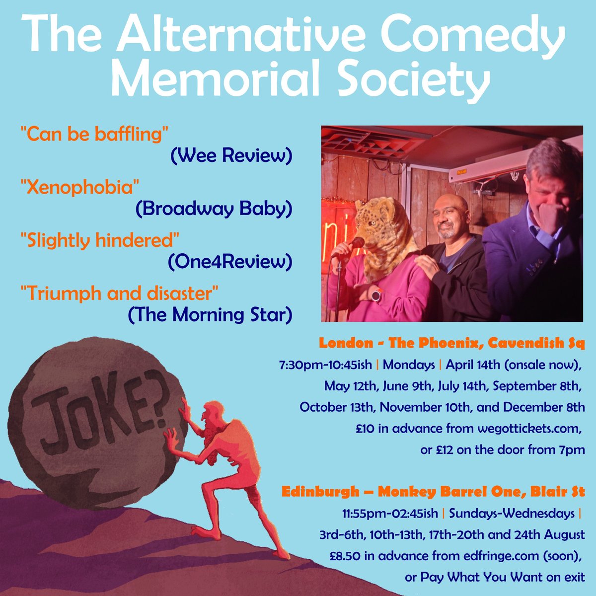 Cor, but we love presenting information in attractive squares against blue backgrounds. JUST LOOK AT THIS ONE! So fresh! So Sisyphean! So comeby!