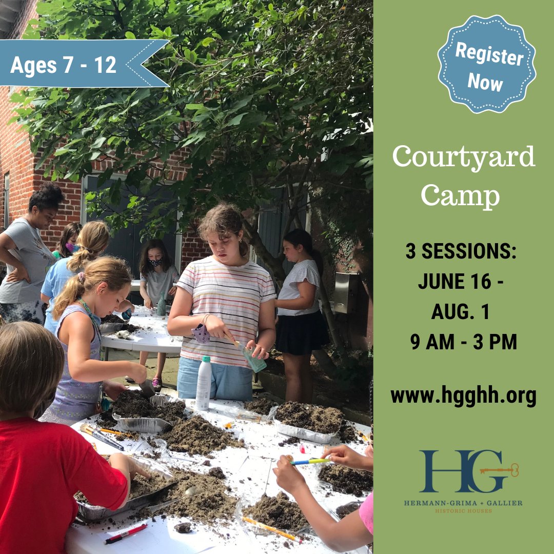 Courtyard Camp registration is open! This summer, we have three week-long sessions starting June 16, July 7, and July 28. Before and After care are available. hgghh.org/kids-and-famil…