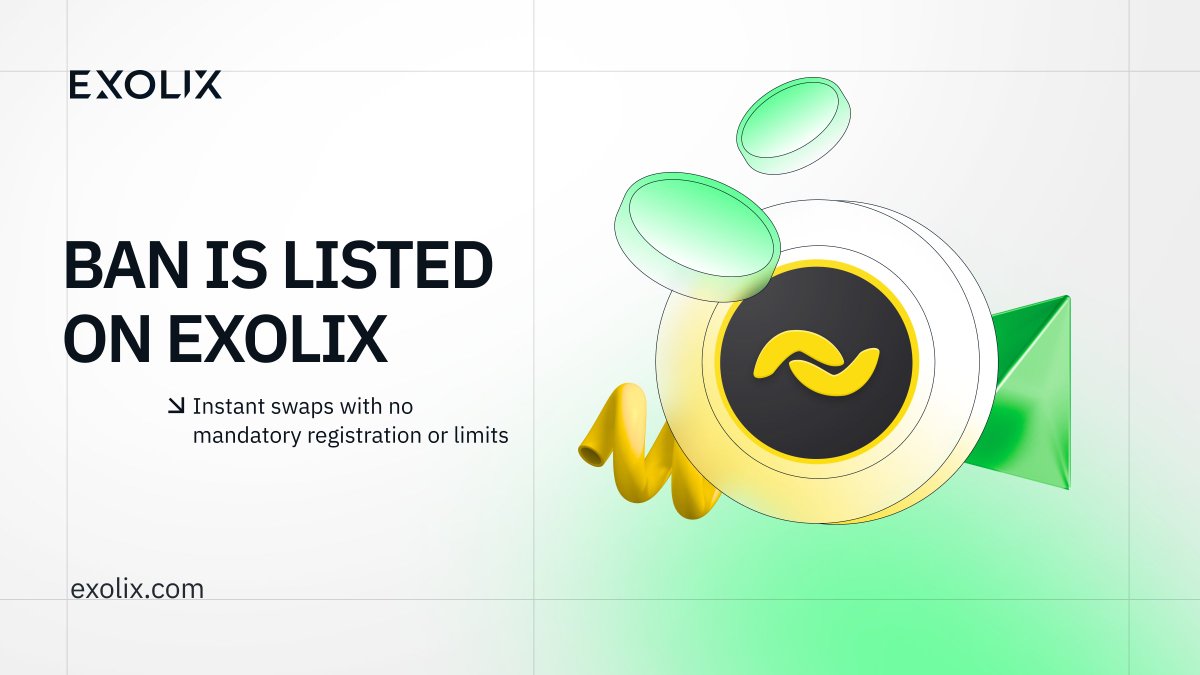 exolix_com's tweet image. $BAN is now available for exchange on Exolix! 🚀

@bananocoin is an instant, feeless cryptocurrency powered by DAG technology, revolutionizing the meme economy.

Swap $BAN now with no limits, no registration, and at the top rates:
👉  exolix.com/currencies/ban…