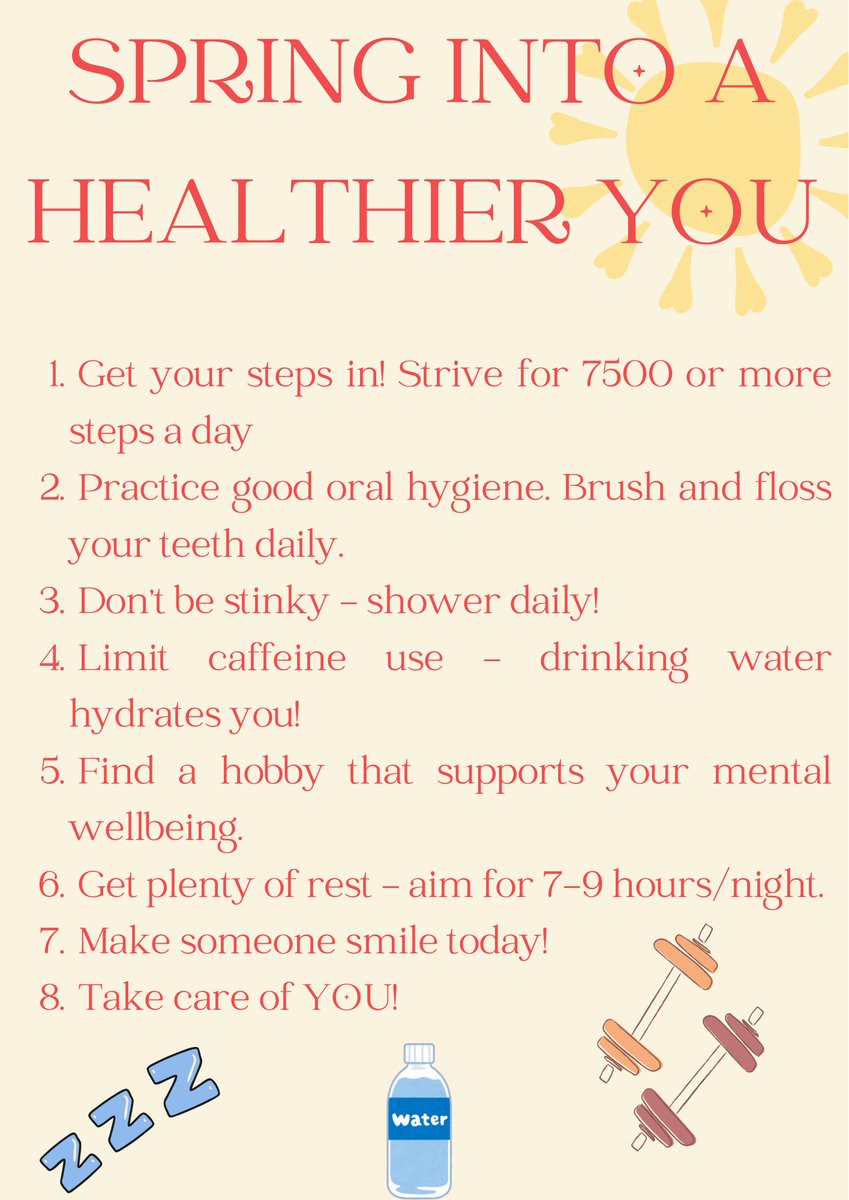 The ☀️ is shining and the ❄️ has finally melted! It’s time to SPRING into a healthier YOU! Check out these quick tips to start becoming that better version of you, today! 🌞 💪🏼 🏋️‍♀️