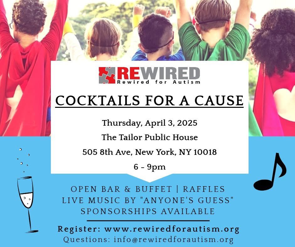 Join Rewired for Autism on 4/3 for Cocktails for a Cause! Great opportunity to learn more about autism awareness and network in the industry: rewiredforautism.org/springevent
#tlmgroup #rewiredforautism #autismawareness #networking #charityevent #support #nonprofit #sponsor #nyc