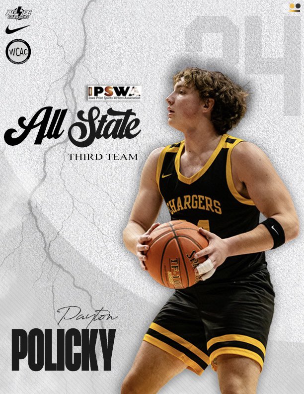 ACGC Boys Basketball (@chargerhoops) on Twitter photo Congratulations to <a href="/PaytonPolicky/">Payton Policky</a> for being named 3rd Team All-State by the Iowa Print Sports Writers Association! Congratulations to <a href="/PaytonPolicky/">Payton Policky</a> for being named 3rd Team All-State by the Iowa Print Sports Writers Association!