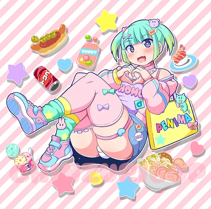 6月21日開催ぺにーまーけっとVol.4 のキービジュアルイラスト!!オカマちゃんと女児服の組み合わせは最高ですな…(っ˘ヮ˘c) 