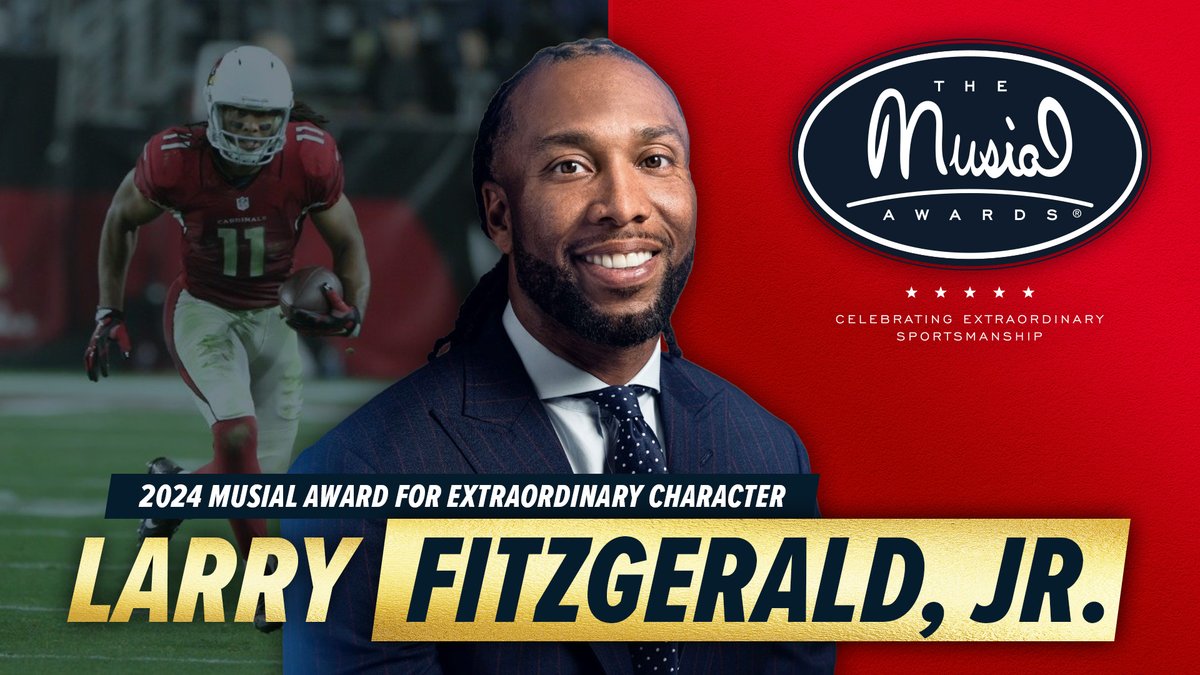 Musial Awards (@musialawards) on Twitter photo .<a href="/LarryFitzgerald/">Larry Fitzgerald</a> is known, not only for his NFL career but also for his character off the field. As the 2024 Musial Award recipient for Extraordinary Character, Larry's commitment to consistency, integrity, and philanthropy has made a lasting impact.
musialawards.com/honorees/larry… .<a href="/LarryFitzgerald/">Larry Fitzgerald</a> is known, not only for his NFL career but also for his character off the field. As the 2024 Musial Award recipient for Extraordinary Character, Larry's commitment to consistency, integrity, and philanthropy has made a lasting impact.
musialawards.com/honorees/larry…