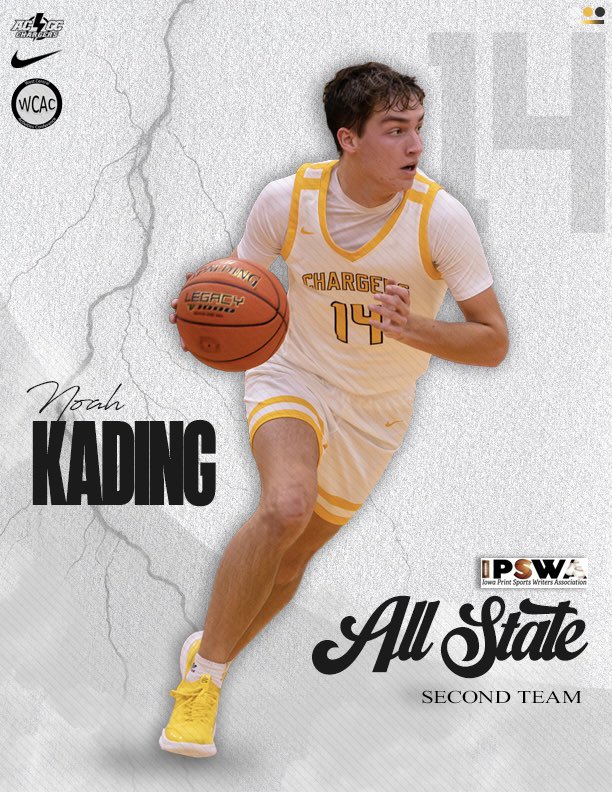 ACGC Boys Basketball (@chargerhoops) on Twitter photo Congratulations to <a href="/noahkading07/">Noah Kading</a> for being named 2nd Team All-State by the Iowa Print Sports Writers Association! Congratulations to <a href="/noahkading07/">Noah Kading</a> for being named 2nd Team All-State by the Iowa Print Sports Writers Association!