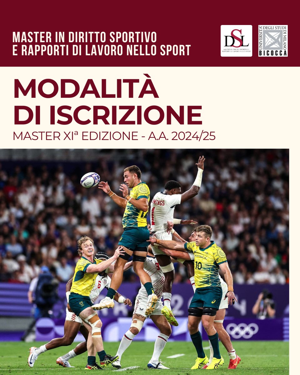 Master Diritto Sport (@masterdsl) on Twitter photo Le iscrizioni alla XIª edizione del Master chiuderanno martedì 25 marzo 2025.
Per candidarsi è sufficiente seguire le istruzioni disponibili sul portale Bicocca Academy 👇
academy.unimib.it/diritto-sporti…
<a href="/TizianaVettor/">Tiziana Vettor</a>
<a href="/unimib/">Università degli Studi di Milano-Bicocca</a> Le iscrizioni alla XIª edizione del Master chiuderanno martedì 25 marzo 2025.
Per candidarsi è sufficiente seguire le istruzioni disponibili sul portale Bicocca Academy 👇
academy.unimib.it/diritto-sporti…
<a href="/TizianaVettor/">Tiziana Vettor</a>
<a href="/unimib/">Università degli Studi di Milano-Bicocca</a>