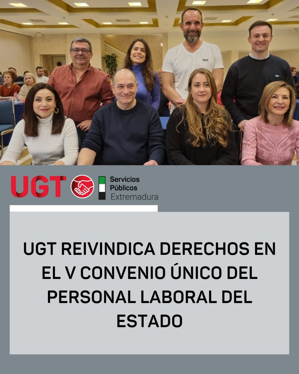 UGTSPEXT's tweet photo. 🔴 Equiparación salarial con el personal funcionario
🔴 Jornada de 35 horas semanales
🔴 Mejora de promoción interna y ofertas de empleo
🔴 Actualización normativa

💪 No más desigualdad en la Administración. ¡Mismo trabajo, mismos derechos!

#UGT #ConvenioÚnico #PersonalLaboral https://t.co/iOH8iI1TZT