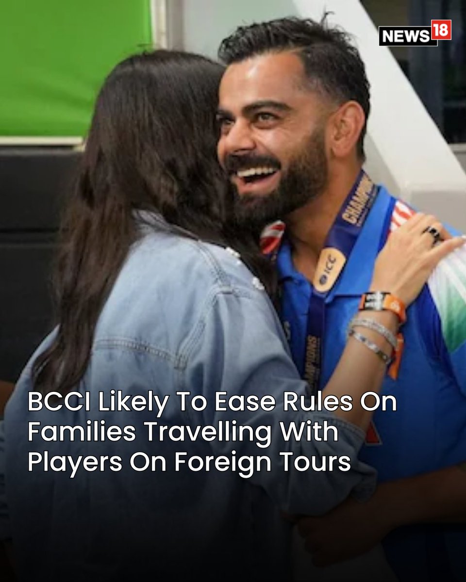 CNNnews18's tweet photo. The Board of Control for Cricket in India (BCCI) is reportedly considering adjusting the family rule on foreign tours
#BCCI #ForeignTours #Cricket #Sports #ViratKohli #Viral #Trending
https://t.co/QtluqWSquT https://t.co/lsGpnLQziO