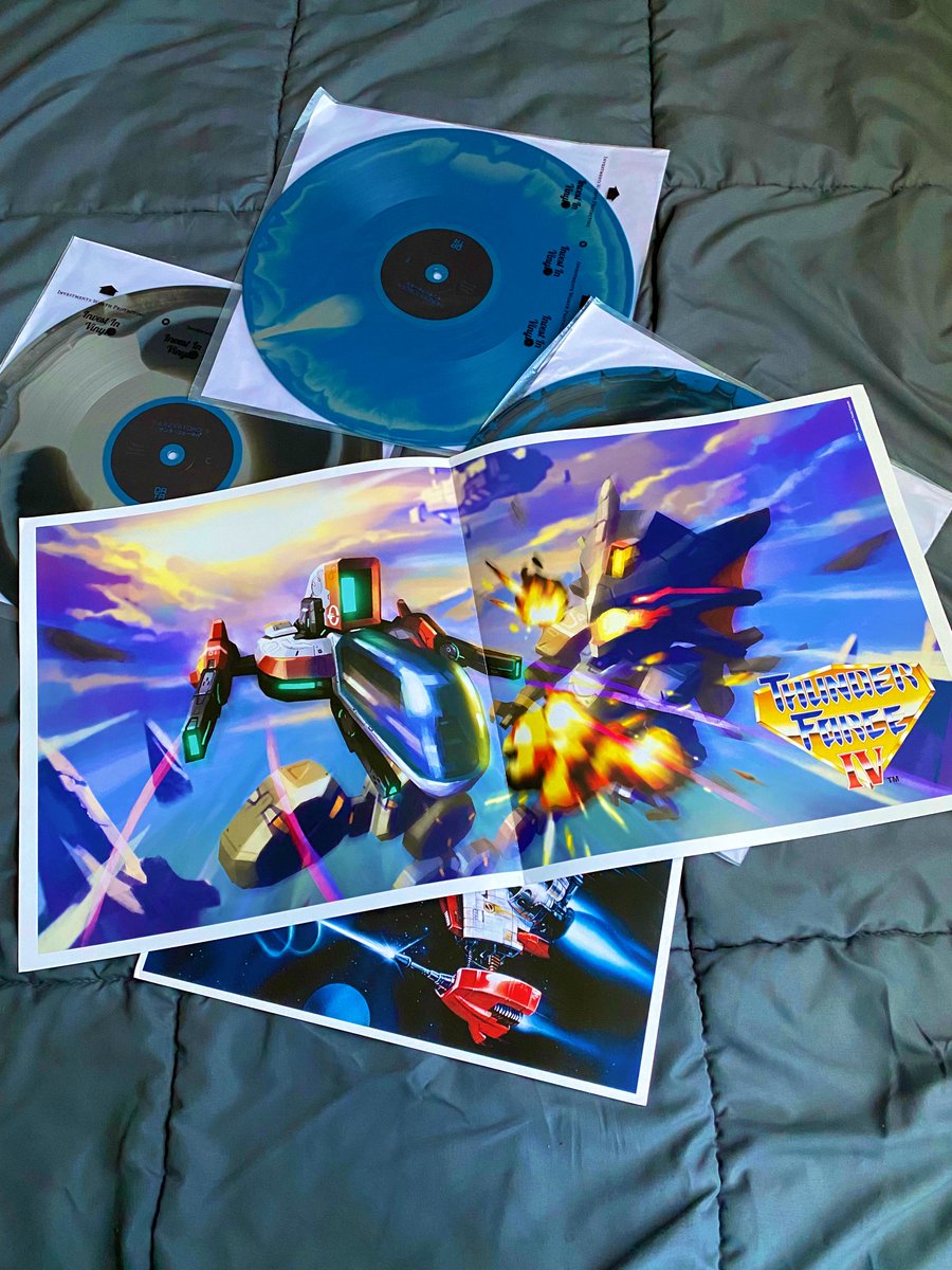 CallMeSugarMilk's tweet image. After years of searching, I’m so happy to finally have the Thunder Force IV soundtrack on vinyl and apart of my collection now! The artwork is stellar and the sound quality is *chef’s kiss*.

One of the Genesis’s finest OSTs to grace our ears! #thunderforceiv #sega #vgm