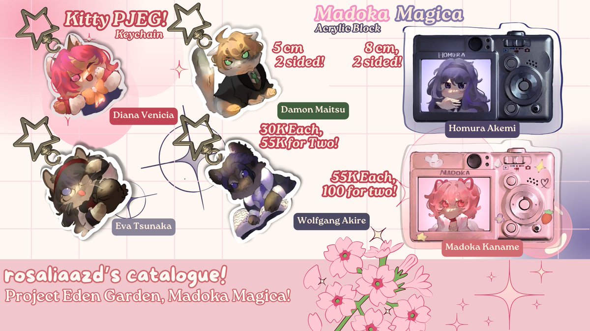 rosalianzd's tweet photo. rosalianzd's CFXX catalogue!
hey guys.. first time boothing with friends.. who gaf!

BOOTH TBA, 18-31st March
pickup and mail order!
fandoms: Project Eden's Garden, Madoka Magica

📎https://t.co/jmks5V9B35
#CFXX #CFXXcatalogue #Comifuro20 #ComifuroXXcatalogue #comifuro https://t.co/LlDJ0AXoIo