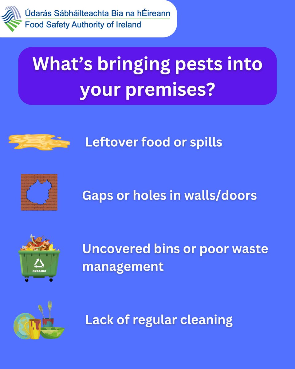 FSAIinfo's tweet image. 🐀 Don't let pests take over your premises! 🚫We remind food businesses to prevent and control pests: keep premises clean, seal entry points, and store food properly.

👉ow.ly/fW0U50VjK0C

#FoodSafety #FSAI #PestPrevention #RodentControl #FoodBusinessTips
