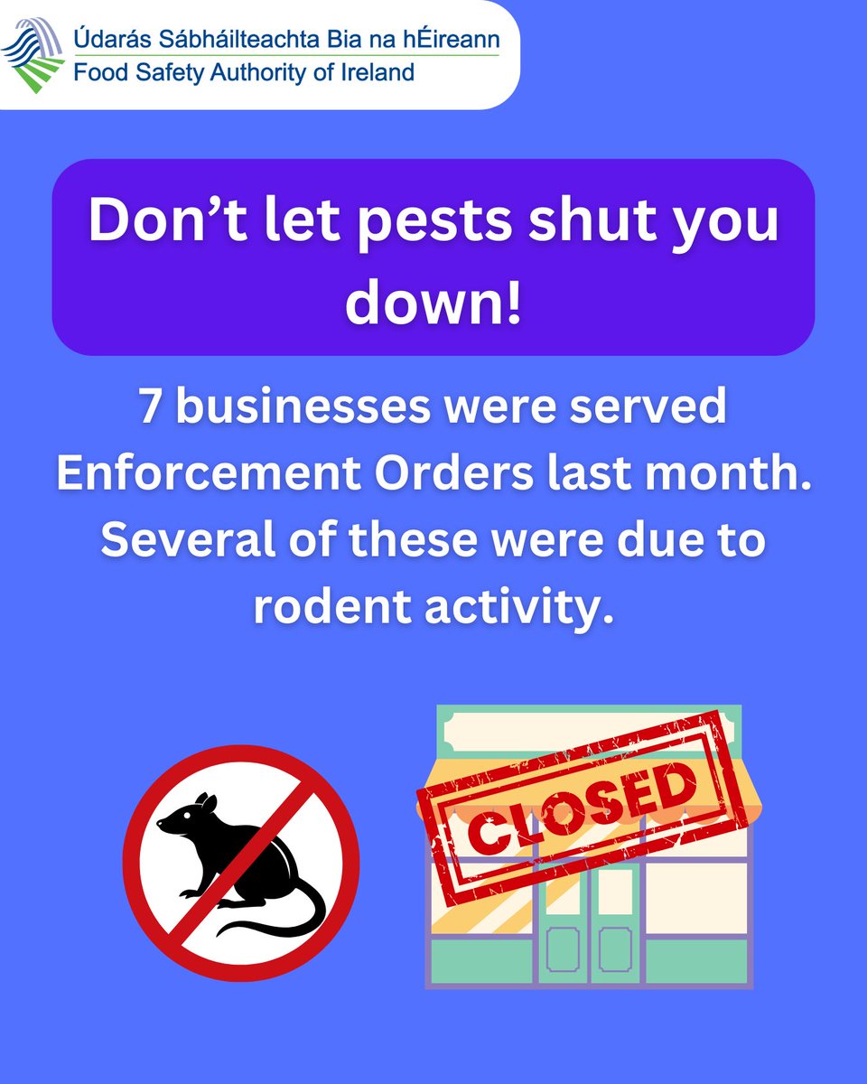 FSAIinfo's tweet image. 🐀 Don't let pests take over your premises! 🚫We remind food businesses to prevent and control pests: keep premises clean, seal entry points, and store food properly.

👉ow.ly/fW0U50VjK0C

#FoodSafety #FSAI #PestPrevention #RodentControl #FoodBusinessTips