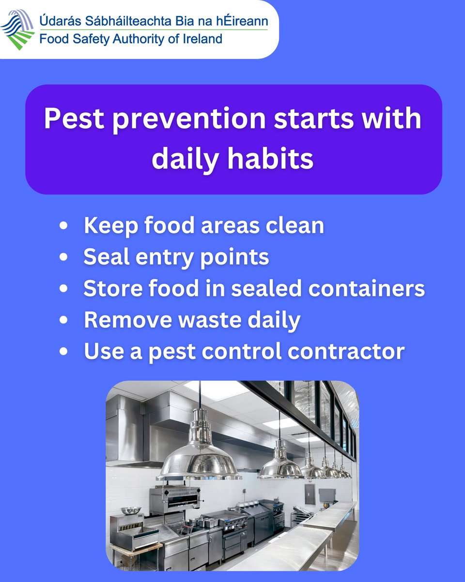 FSAIinfo's tweet image. 🐀 Don't let pests take over your premises! 🚫We remind food businesses to prevent and control pests: keep premises clean, seal entry points, and store food properly.

👉ow.ly/fW0U50VjK0C

#FoodSafety #FSAI #PestPrevention #RodentControl #FoodBusinessTips