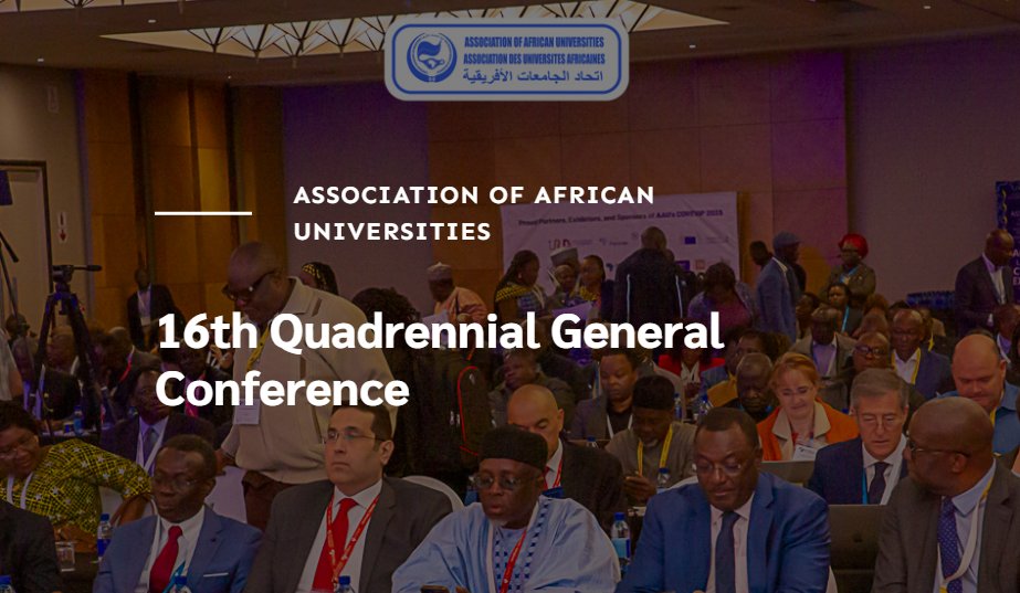 AAU_67's tweet photo. The AAU announces its 16th Quadrennial General Conference!
Theme: Shaping the Future of Higher Education for Innovation and Sustainable Development of Africa
📍 @UM6P_officiel, Morocco
📅 21-25 July
Register now: https://t.co/Ak0L7mQA0g
#GENCON25 #HigherEd #Innovation #SDGs https://t.co/38Af1uAWxa