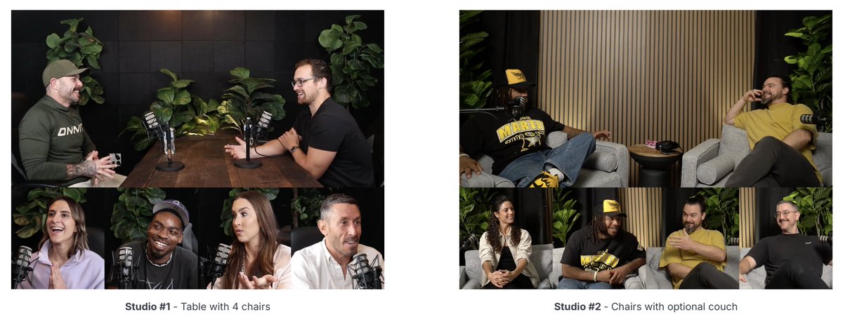 CoryMcKane's tweet image. Happy to announce that @gpeytonsmith have partnered up and launched our 2nd podcast studio here in Austin - @justpushrecord 

Podcasters now have the option to rent our table w/ 4 mics setup OR the 2-chair setup

Comment or DM if you want to check out the studios in Austin!