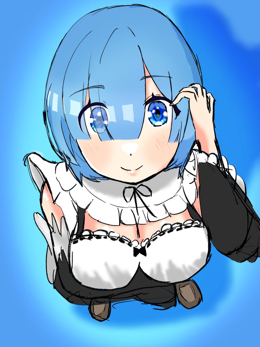 見上げるレム
＃リゼロ　＃レム　＃二次創作　＃イラスト