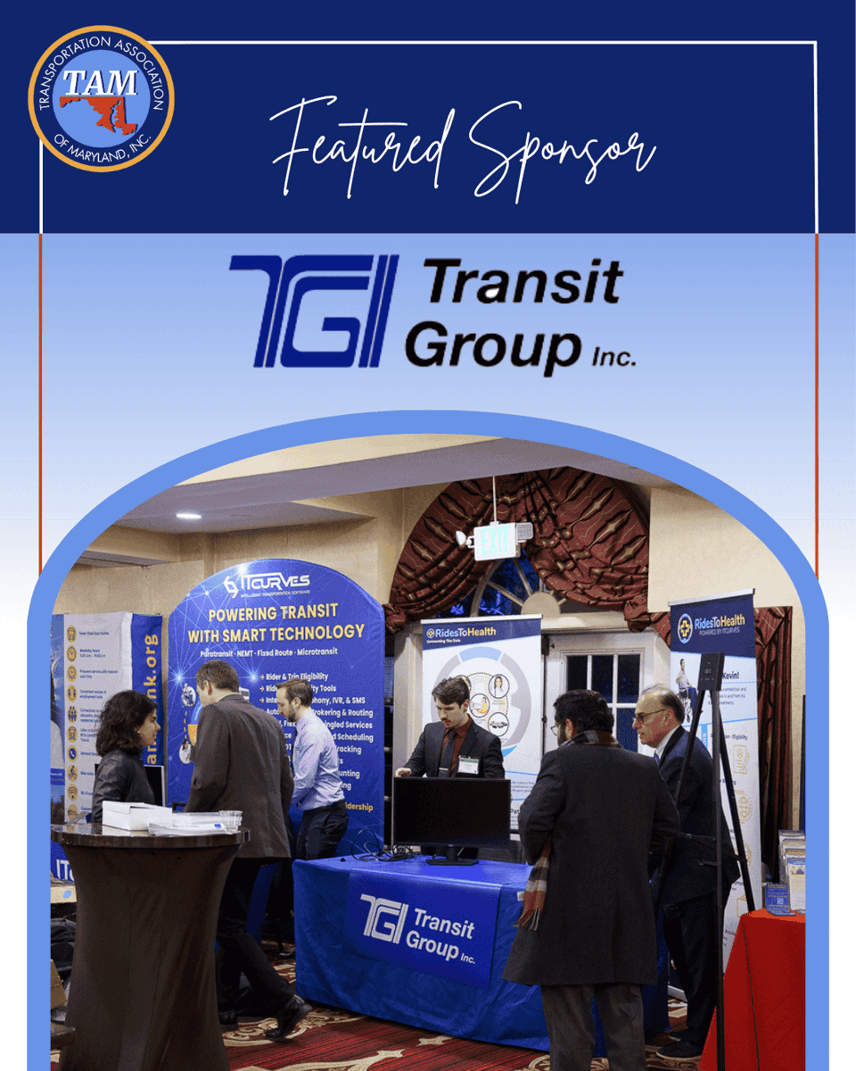 Transit Group – a leading provider in Montgomery Co., MD – enhances paratransit and microtransit with innovative operations and top-tier service management.

They were our Platinum Winter Sponsor, helping us bring our reception, Annual Report, and Winter Series to TAM members.