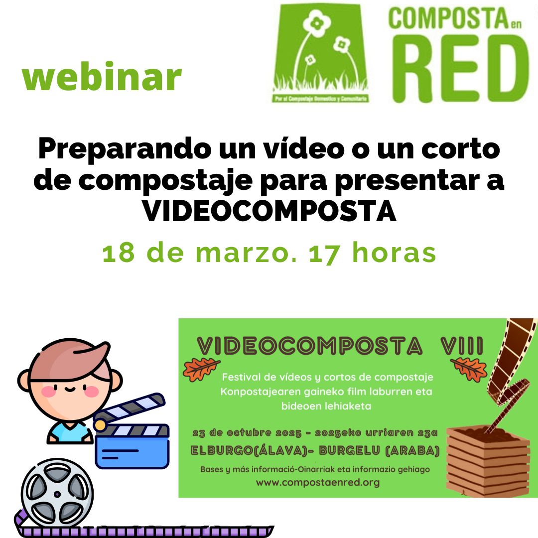 📢 ¡Hoy a las 17h tenemos una nueva sesión de la #RedDeEscuelasQueCompostan! 🌱♻️

Hablaremos sobre cómo preparar un vídeo escolar sobre compostaje para presentarlo a #VIDEOCOMPOSTA. 🎥✨

🔴 Síguelo en directo o en diferido en:
📺 youtube.com/Compostaenred