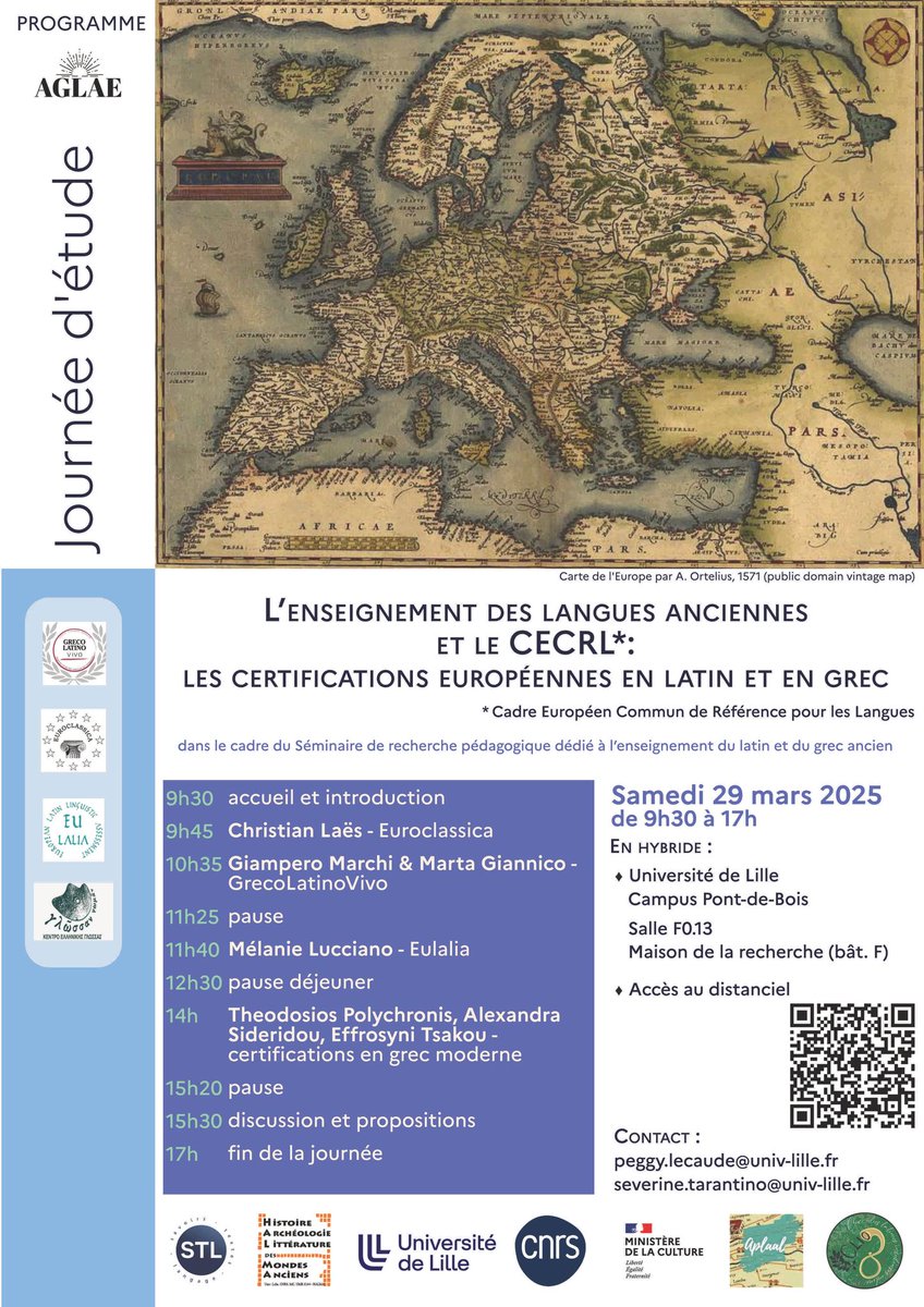 Polyc82's tweet photo. Upcoming hybrid event on 29/03/2025 at Université de Lille: focus will be on already existing language certifications and discussion of how and why an assessment framework and appropriate ressources need to be created if we are to go beyond "active" pedagogy. #ClassicsTwitter https://t.co/WtTRC7ysxr
