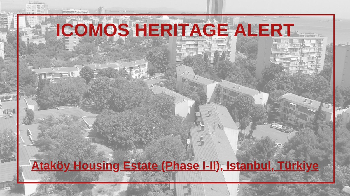 🔴Heritage Alert🔴 

The Ataköy Housing Estate (Phases I-II), a landmark of modernist urban planning, is at risk!
Following the demolition of F Block, the integrity of this 20th-century heritage site is under serious threat.
ICOMOS calls for urgent action to protect Ataköy from