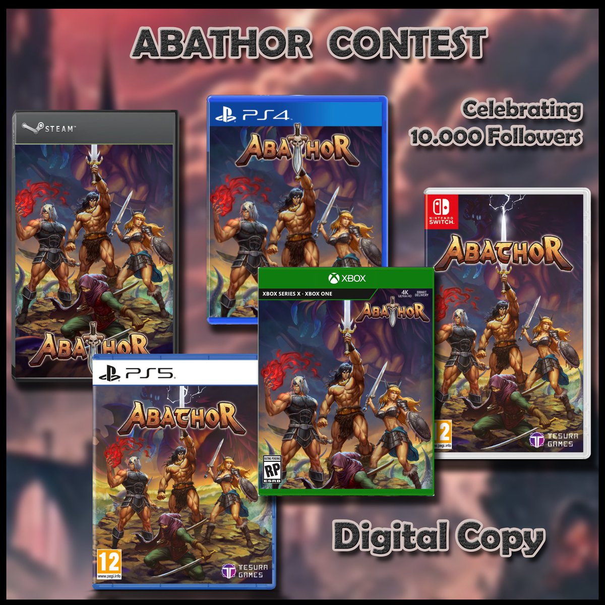 🎉 Digital Copy Giveaway for 10,000 Followers! 🎮
Thank you! ❤️

How to:
🔄 RT
🔔 Follow
👾 Name your fav RetroGame

Good luck! 🍀